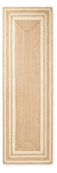 Covor tip traversă crem/în culoare naturală reversibil/țesut manual din iută 70x200 cm Jutta – Hanse Home