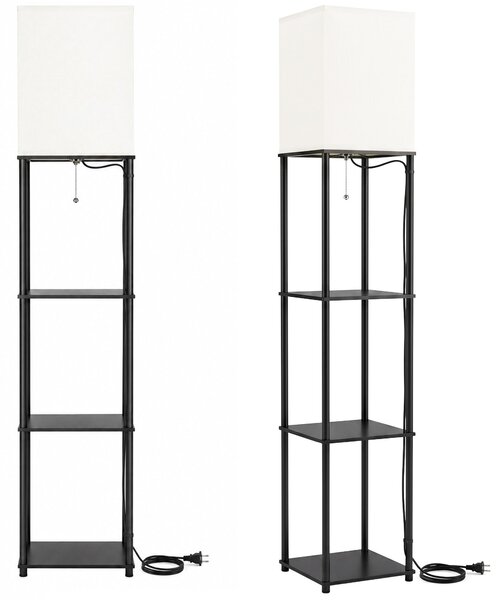 Lampă de podea JNH050-1F White cu rafturi