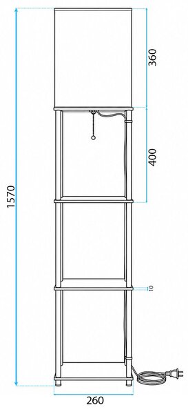 Lampă de podea JNH050-1F White cu rafturi