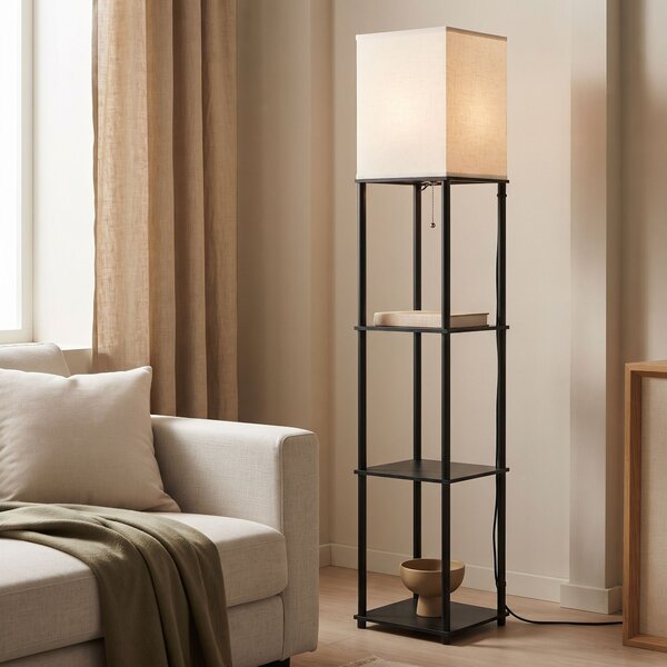 Lampă de podea JNH050-1F White cu rafturi