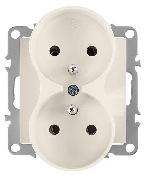 Priză dublă cu împământare OSTE JNH002-G Beige