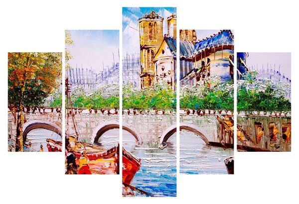 Tablou - Pictură în ulei a orașului (150x105 cm)