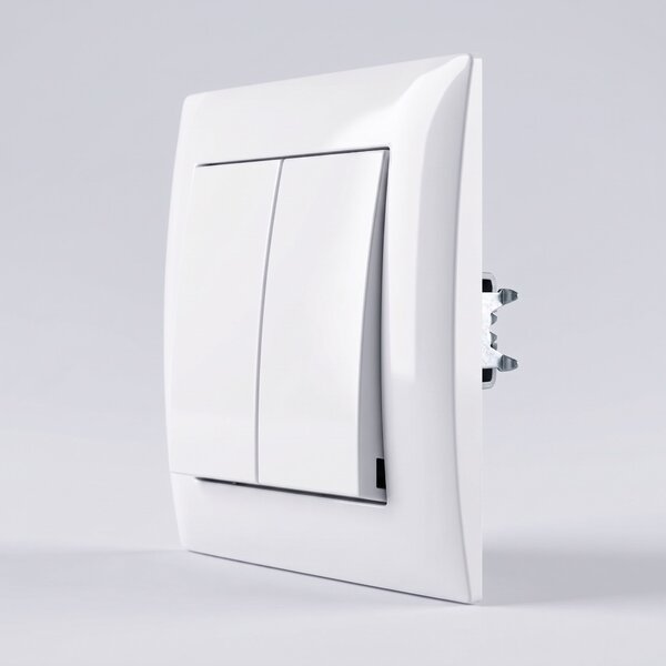 Întrerupător Dublu cu Ramă OSTE JNH007-W WHITE