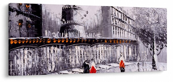 Tablou - Pictură în ulei a orașului II. (120x50 cm)