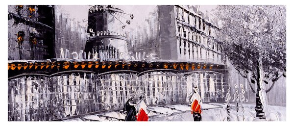 Tablou - Pictură în ulei a orașului II. (120x50 cm)