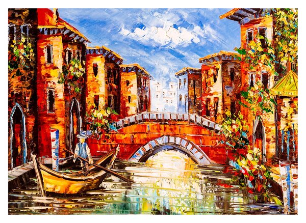 Tablou - Pictură în ulei a orașului III. (70x50 cm)
