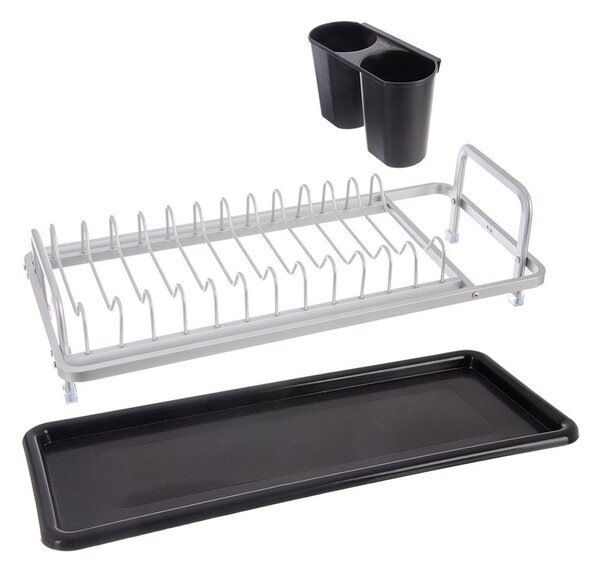 Scurgător de vase alb-negru din metal 41,5x17 cm Deluxe – Orion
