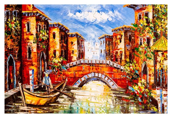 Tablou - Pictură în ulei a orașului III. (90x60 cm)