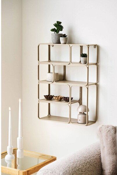 Raft bej etajat din metal 48 cm Lanciano – House Nordic