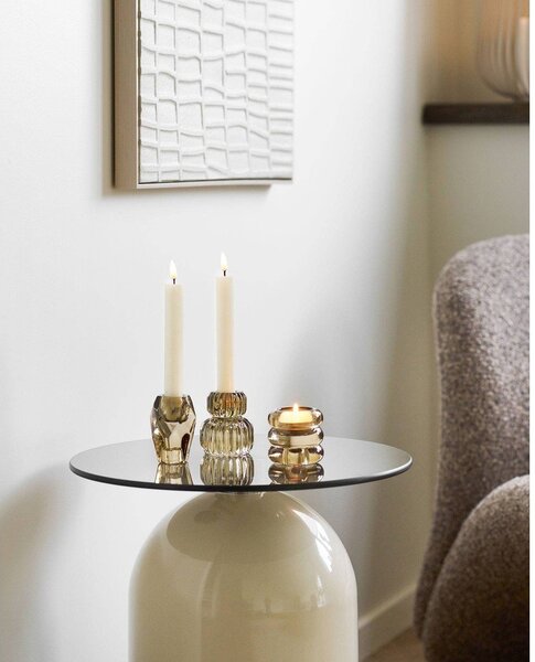 Măsuță auxiliară rotundă cu blat din sticlă ø 40 cm Ravello – House Nordic