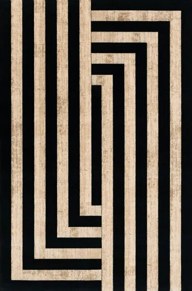 Covor lana Art Deco II black Selectează mărime: 133 X 190