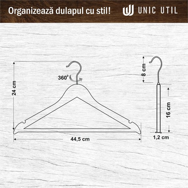 Umerase Tricouri din Lemn cu Margini de Catifea, Vintage, UUUM01, 1 bucata