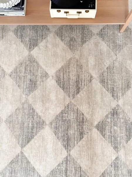 Covor lana Checkered grey Selectează mărime: 133 X 190