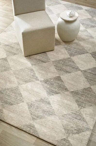 Covor lana Checkered grey Selectează mărime: 133 X 190
