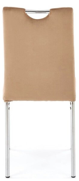 Scaun K578, bej - HLR 11/argintiu, stofa catifelata/otel, 43x53x93 cm