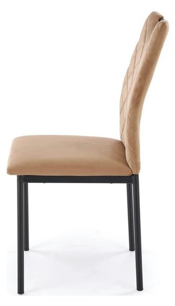 Scaun K577, bej - HLR 11, stofa catifelata/otel, 43x53x93 cm