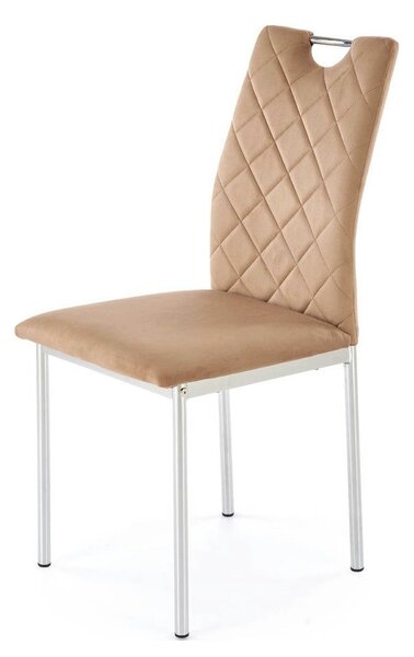 Scaun K578, bej - HLR 11/argintiu, stofa catifelata/otel, 43x53x93 cm