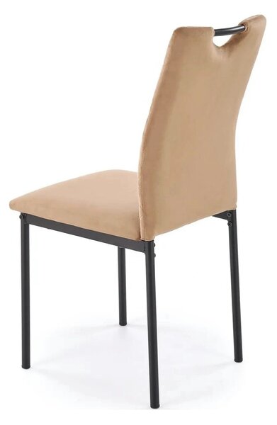 Scaun K577, bej - HLR 11, stofa catifelata/otel, 43x53x93 cm