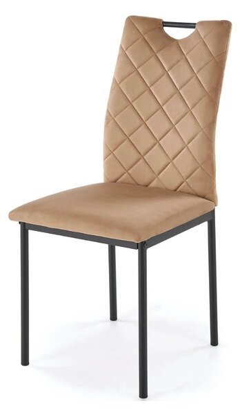 Scaun K577, bej - HLR 11, stofa catifelata/otel, 43x53x93 cm