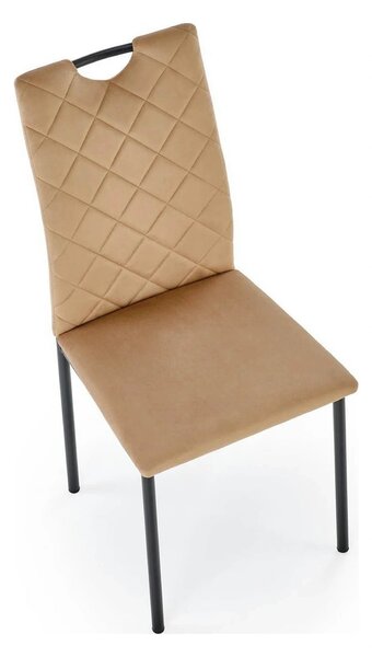 Scaun K577, bej - HLR 11, stofa catifelata/otel, 43x53x93 cm