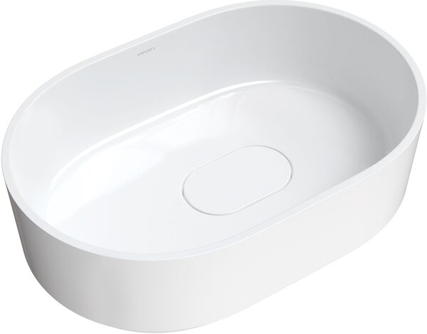 Omnires Cadence M+ lavoar 62x42 cm ovale de blat alb luciu CADENCE620BP