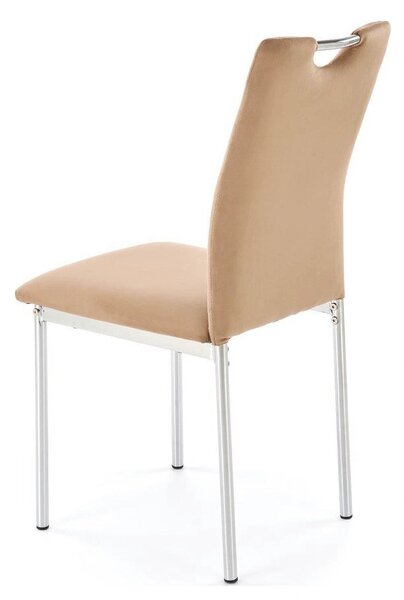 Scaun K578, bej - HLR 11/argintiu, stofa catifelata/otel, 43x53x93 cm