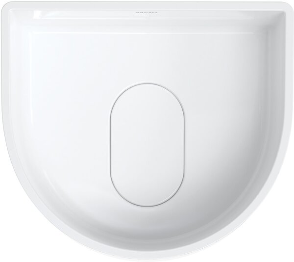 Omnires Cadence M+ lavoar 42x37 cm semicircular de blat alb luciu CADENCE420BP