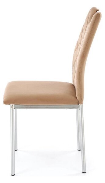 Scaun K578, bej - HLR 11/argintiu, stofa catifelata/otel, 43x53x93 cm