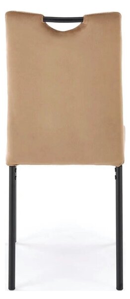Scaun K577, bej - HLR 11, stofa catifelata/otel, 43x53x93 cm