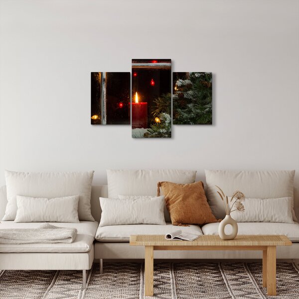 Tablou - Lumânare strălucitoare de Crăciun (90x60 cm)