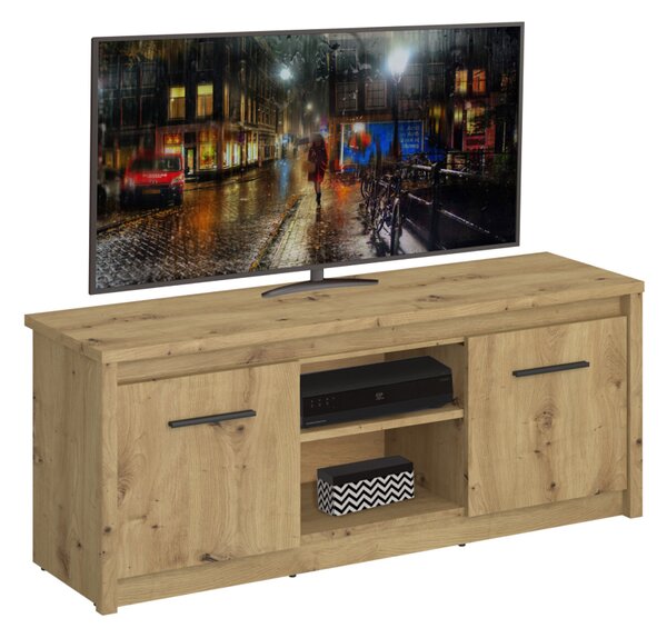 KONDELA Masă TV 2D/125, stejar Artisan, AIRON