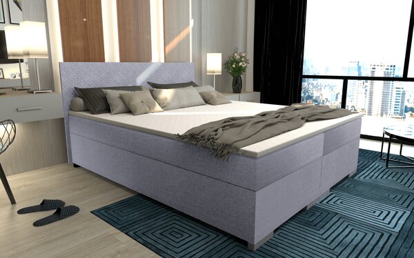 KONDELA Pat Boxspring, gri deschis, 140x200, ADARA