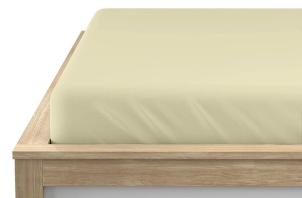 Cearsaf Jersey HIGHFIT crem 90 x 200 cm