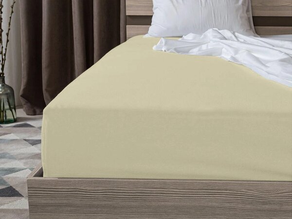 Cearsaf Jersey HIGHFIT crem 90 x 200 cm