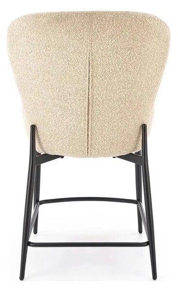 Scaun bar H126, bej/negru, stofa/metal, 57x61x95 cm