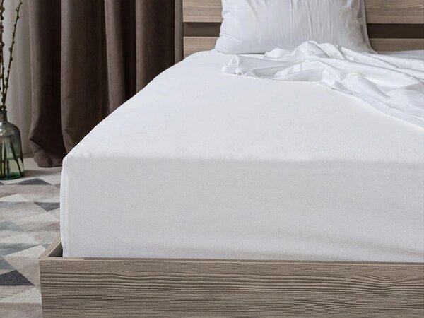 Cearsaf Jersey HIGHFIT alb 90 x 200 cm