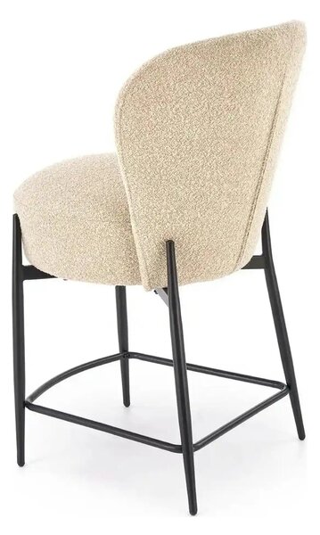 Scaun bar H126, bej/negru, stofa/metal, 57x61x95 cm