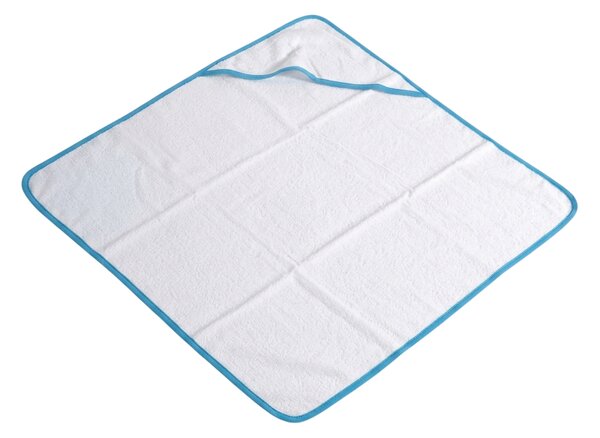 Prosop de baie pentru copii cu gluga BABY 75x75 cm, alb/albastru
