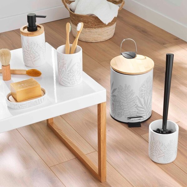 Dozator de săpun lichid alb din ceramică 46 ml Amber – douceur d'intérieur