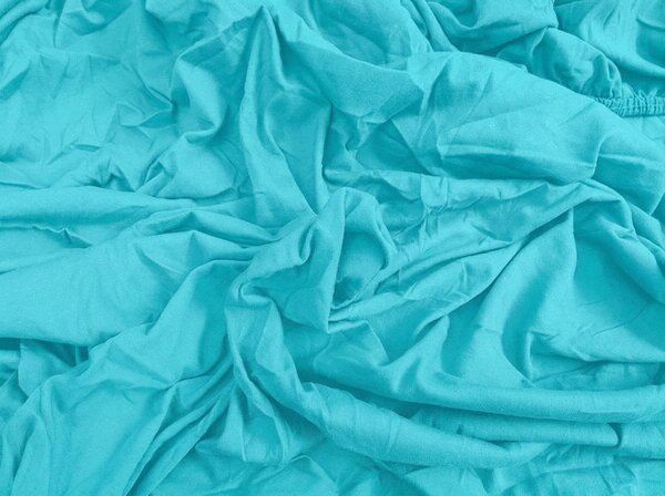 Cearsaf jersey HIGHFIT turcoaz 90 x 200 cm