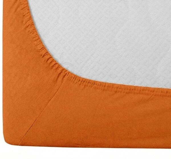 Cearsaf Jersey HIGHFIT portocaliu 90 x 200 cm