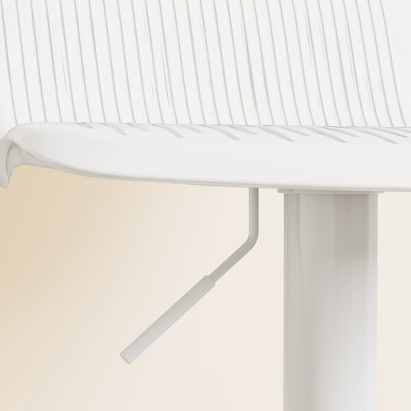 HOMCOM Set 2 Scaune de Bar cu Spătar Ergonomic, Suport pentru Picioare și Șezut Rotativ, 38,5x40x76,5-97,5 cm, Alb | Aosom Romania