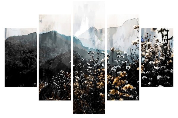 Tablou - Ilustrație de flori sălbatice (150x105 cm)