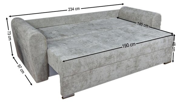 Canapea Extensibilă Lacrima Bonell Mini, Gri deschis