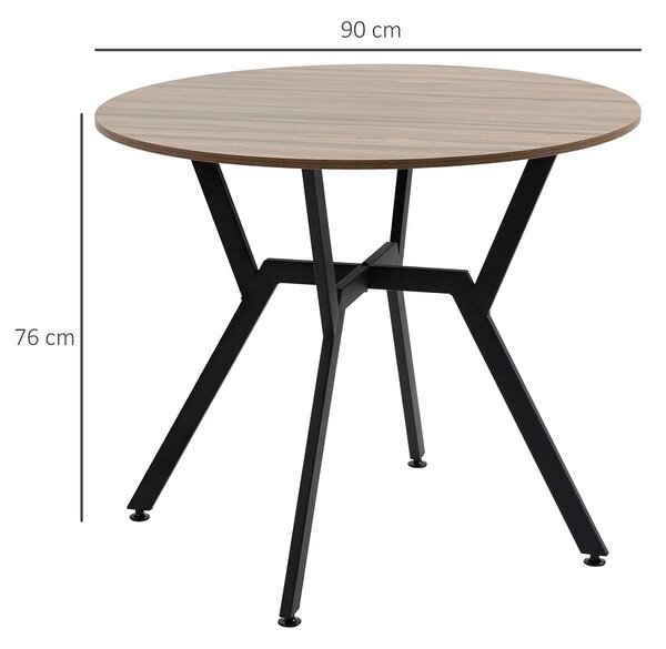 Masa rotunda Agatha, picior de masă din metal,blat 90 cm