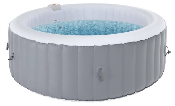 KONDELA Cada cu hidromasaj gonflabil, gri/alb, 4-6 pers., 1000 l, KAMINO NEW TYP 2