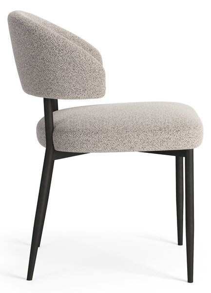 MAZZONI EXPORT IRIS Bej Latte (material Monza 60) - SCAUN MODERN TAPIȚAT BOUCLÉ PENTRU SALON/SUFRAGERIE LOFT