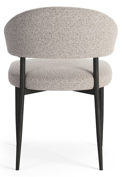 MAZZONI EXPORT IRIS Bej Latte (material Monza 60) - SCAUN MODERN TAPIȚAT BOUCLÉ PENTRU SALON/SUFRAGERIE LOFT