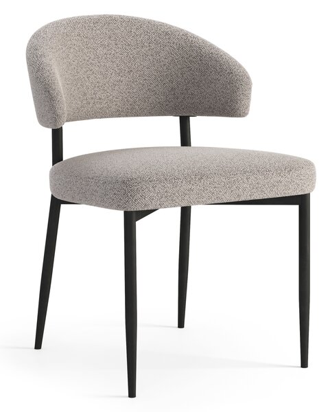MAZZONI EXPORT IRIS Bej Latte (material Monza 60) - SCAUN MODERN TAPIȚAT BOUCLÉ PENTRU SALON/SUFRAGERIE LOFT