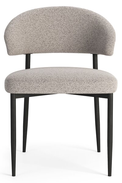 MAZZONI EXPORT IRIS Bej Latte (material Monza 60) - SCAUN MODERN TAPIȚAT BOUCLÉ PENTRU SALON/SUFRAGERIE LOFT